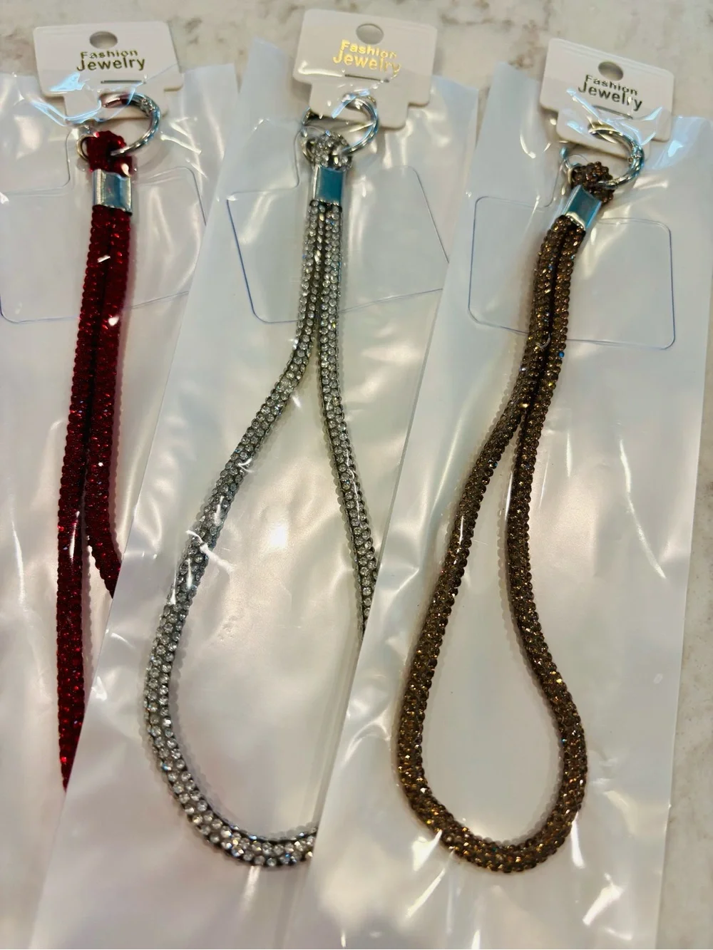 Fashion Jewelry Lot 6 Piece Phone Charm Rhinestone Wristlet NWT